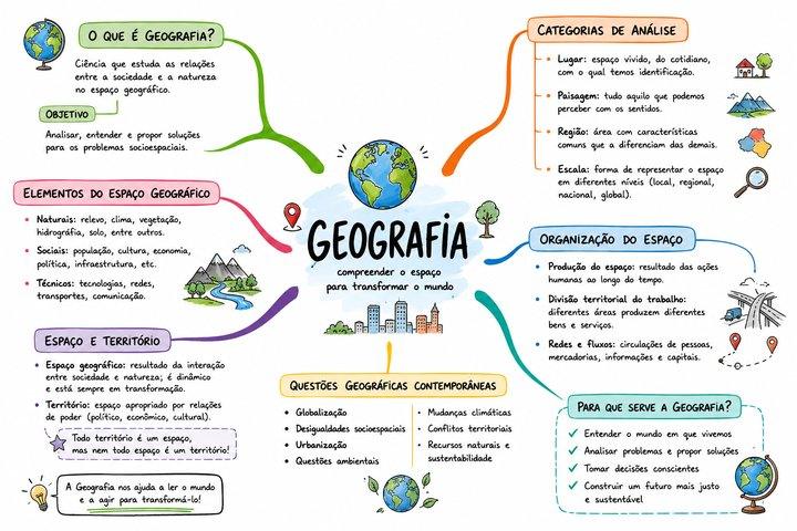 Mapa mental de Geografia